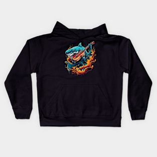 Shark Playing Violin Kids Hoodie